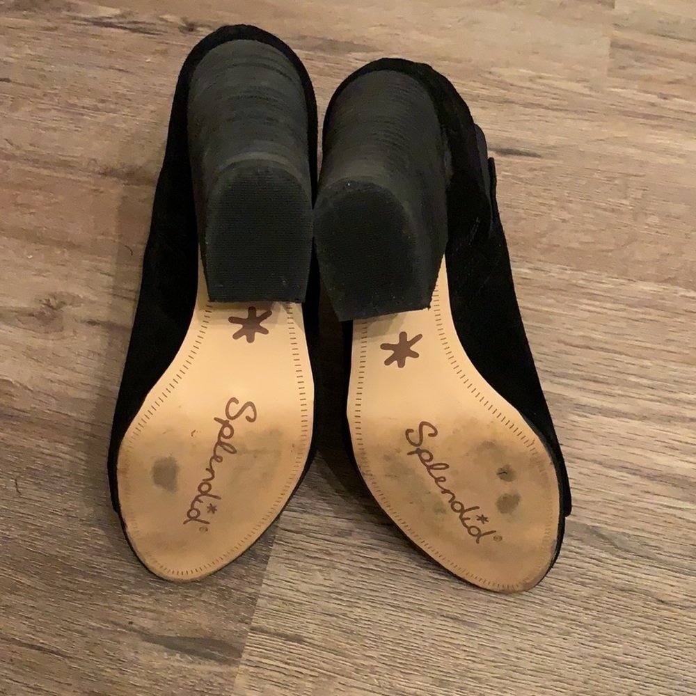 Splendid black suede open toe shoe booties size -9 - Picture 8 of 8